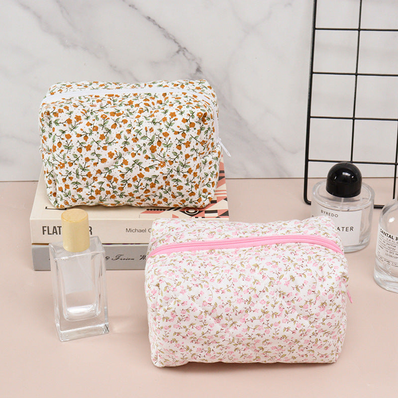 Wholesale Small Fresh Floral Makeup Large Capacity Storage Bag